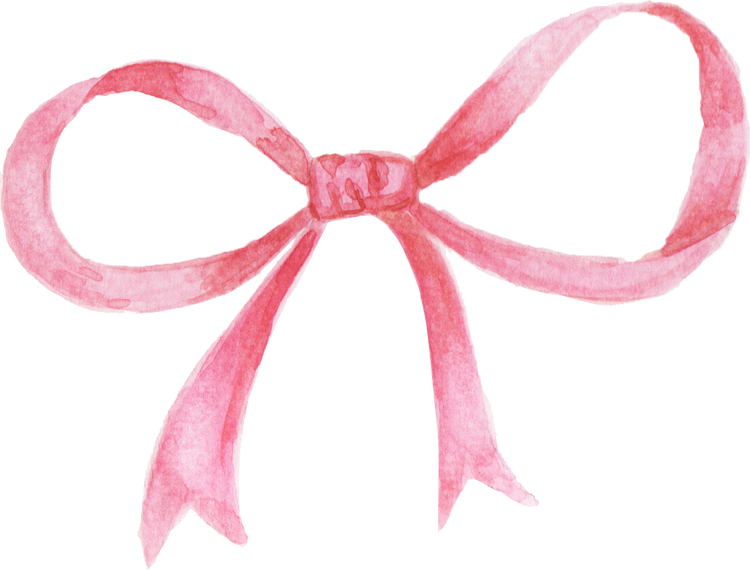 Pink Watercolor Bow Ribbon